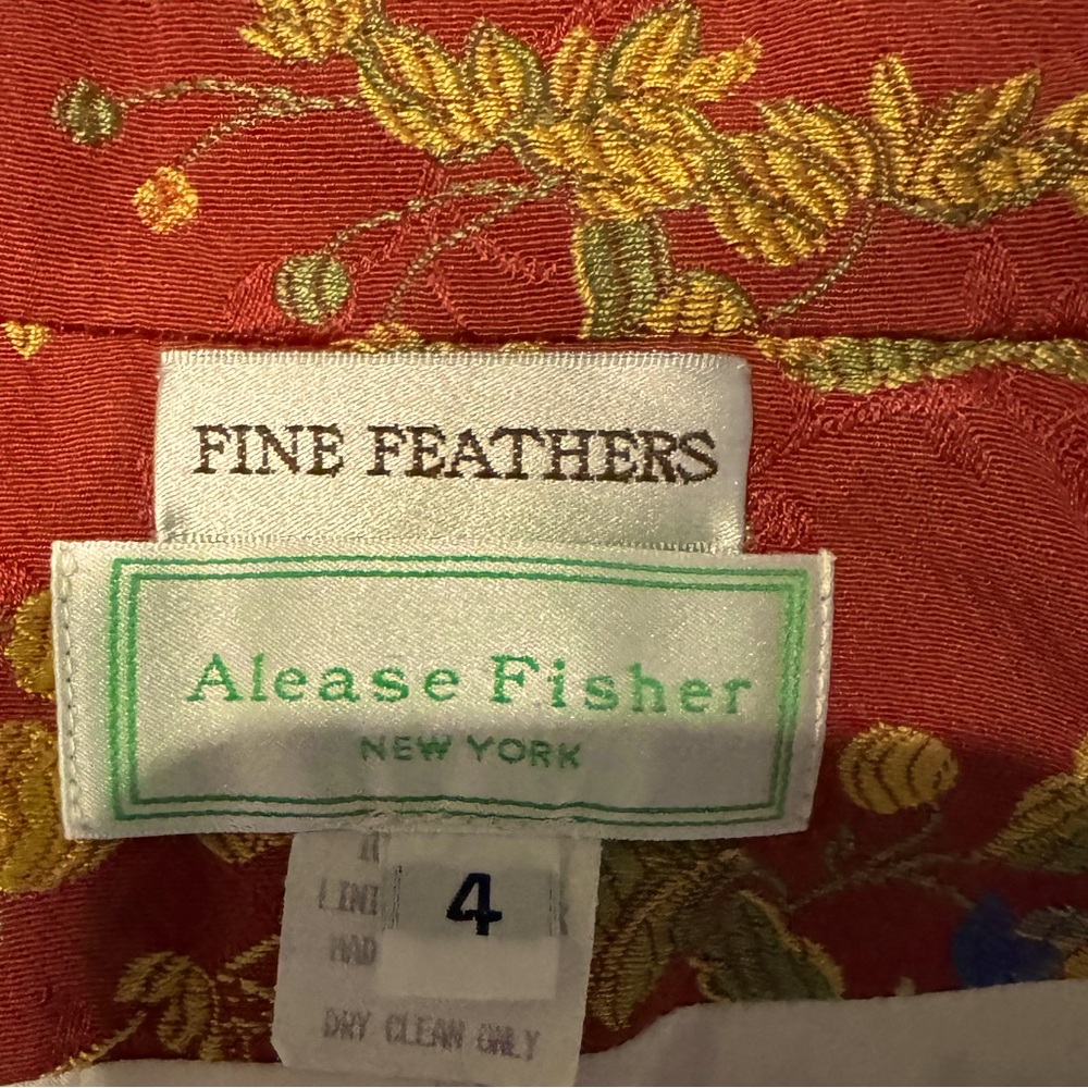 Vintage Silk Alease Fisher Red Floral Jacket - Unique one of a Kind - Picture 7 of 12